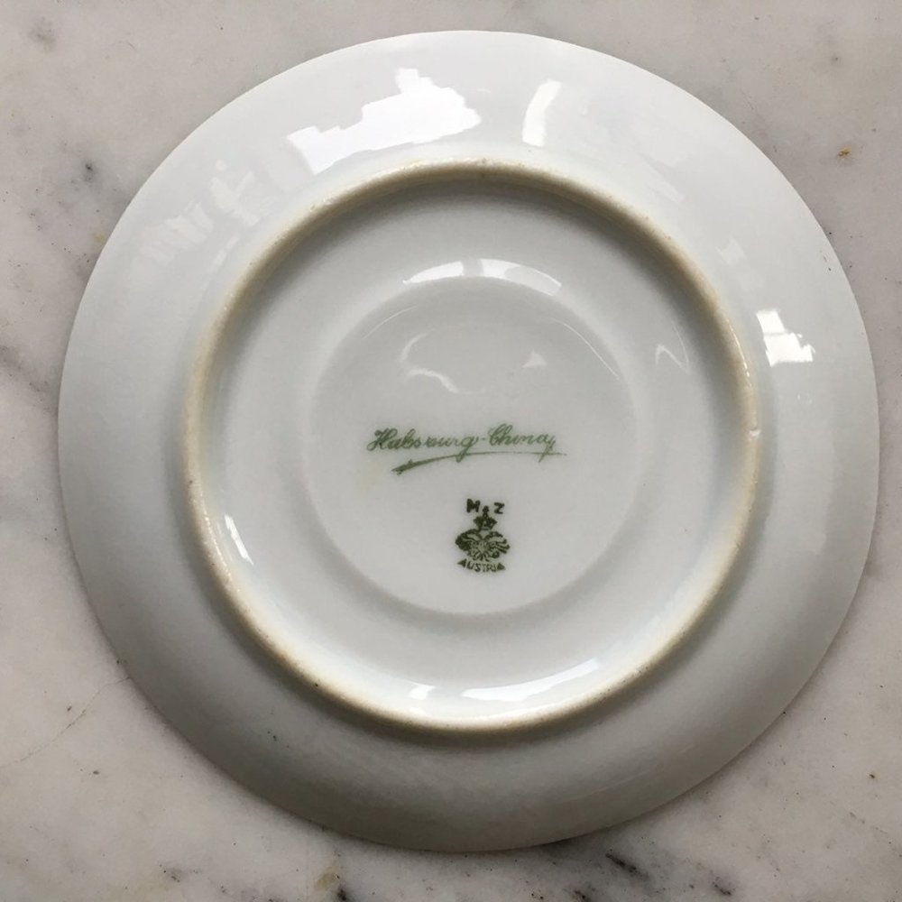 Boston Habsburg China Austria Saucer Pink Green Floral - Picture 2 of 4